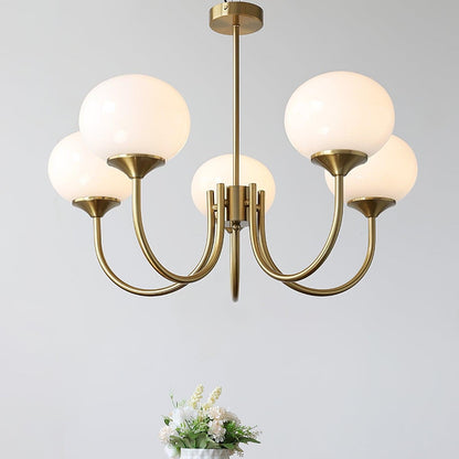 Soft Pink Glass Pendant Chandelier Light