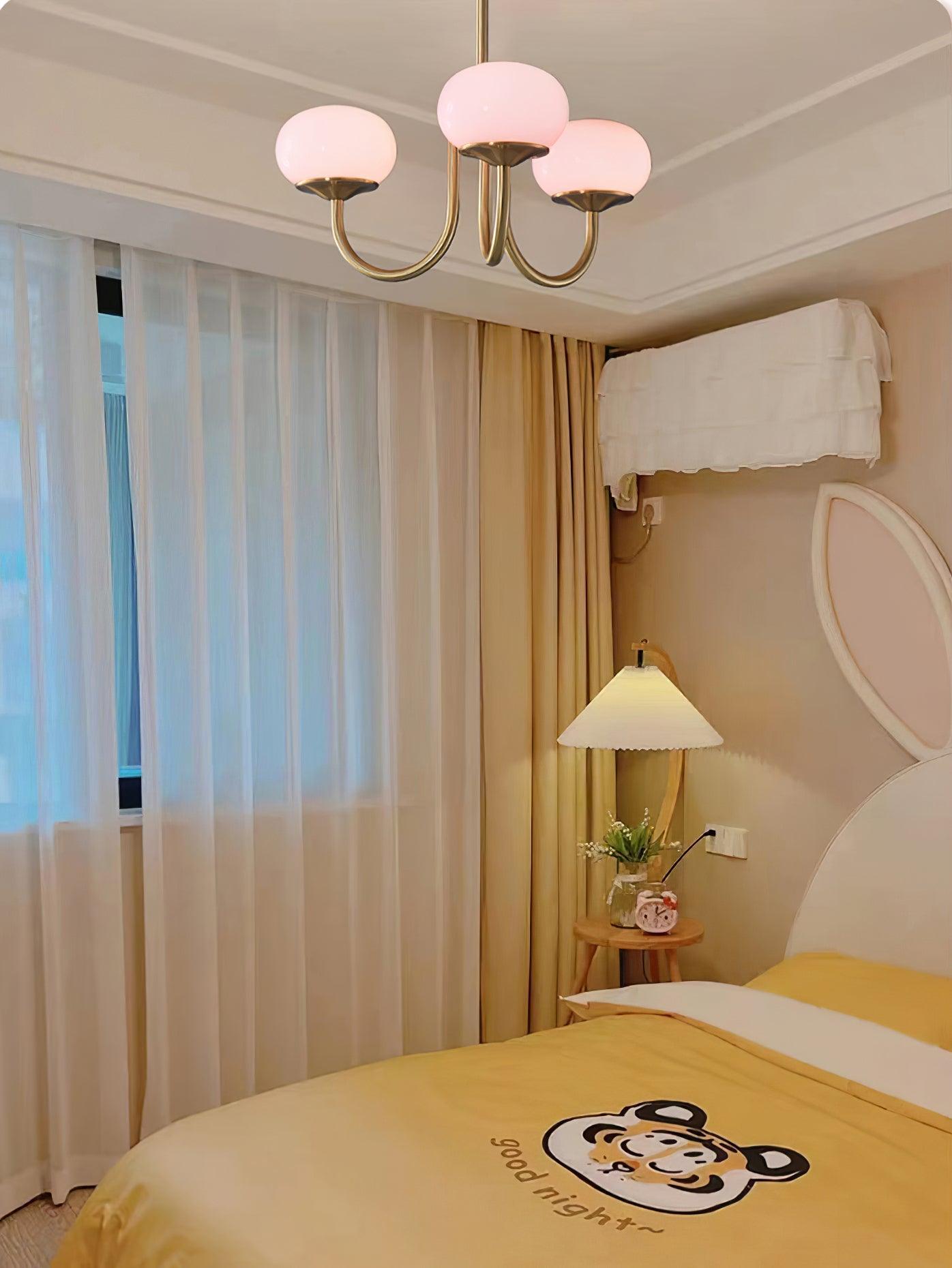 Soft Pink Glass Pendant Chandelier Light