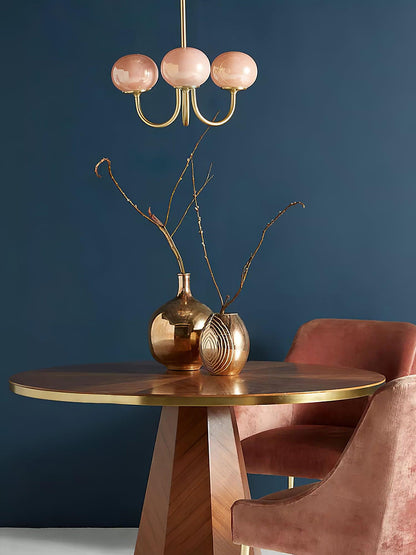 Soft Pink Glass Pendant Chandelier Light