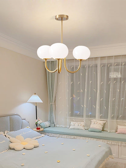 Soft Pink Glass Pendant Chandelier Light