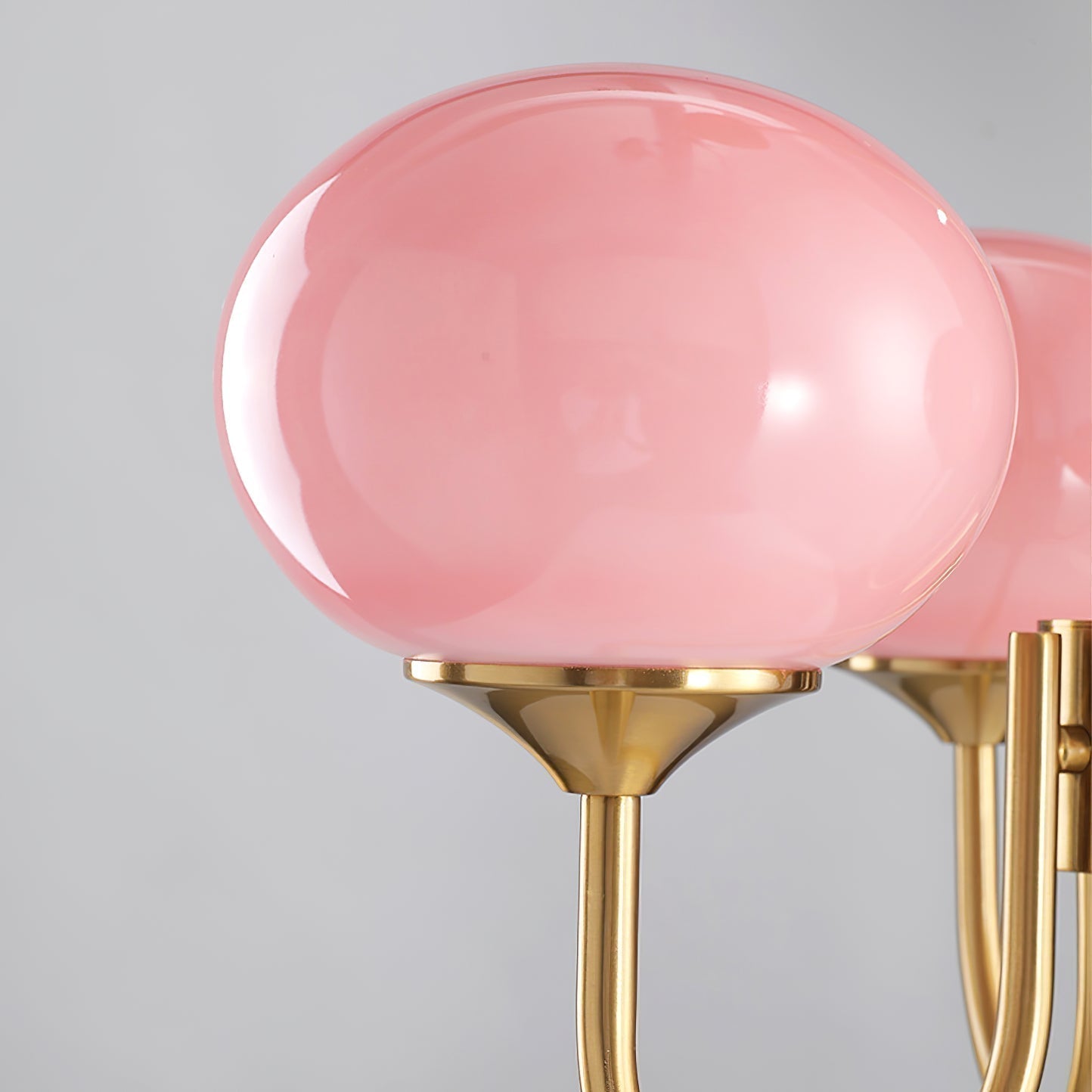 Soft Pink Glass Pendant Chandelier Light