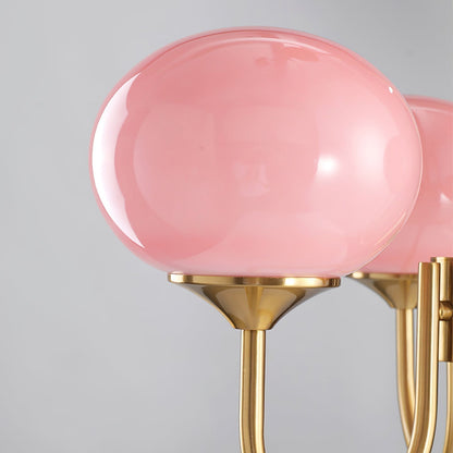 Soft Pink Glass Pendant Chandelier Light