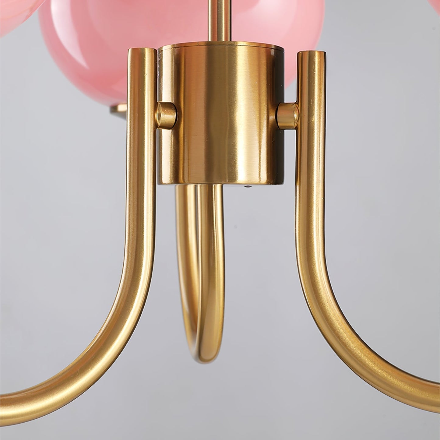 Soft Pink Glass Pendant Chandelier Light