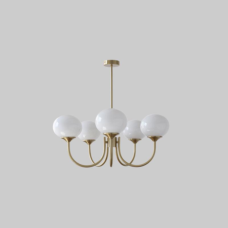 Soft Pink Glass Pendant Chandelier Light
