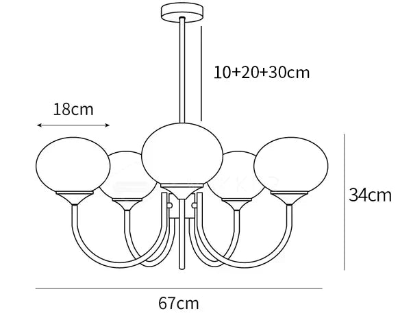 Soft Pink Glass Pendant Chandelier Light