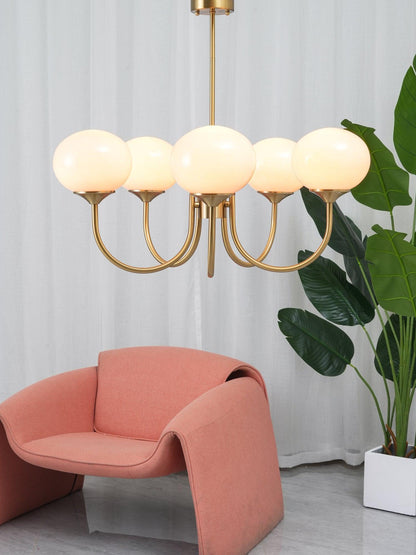 Soft Pink Glass Pendant Chandelier Light