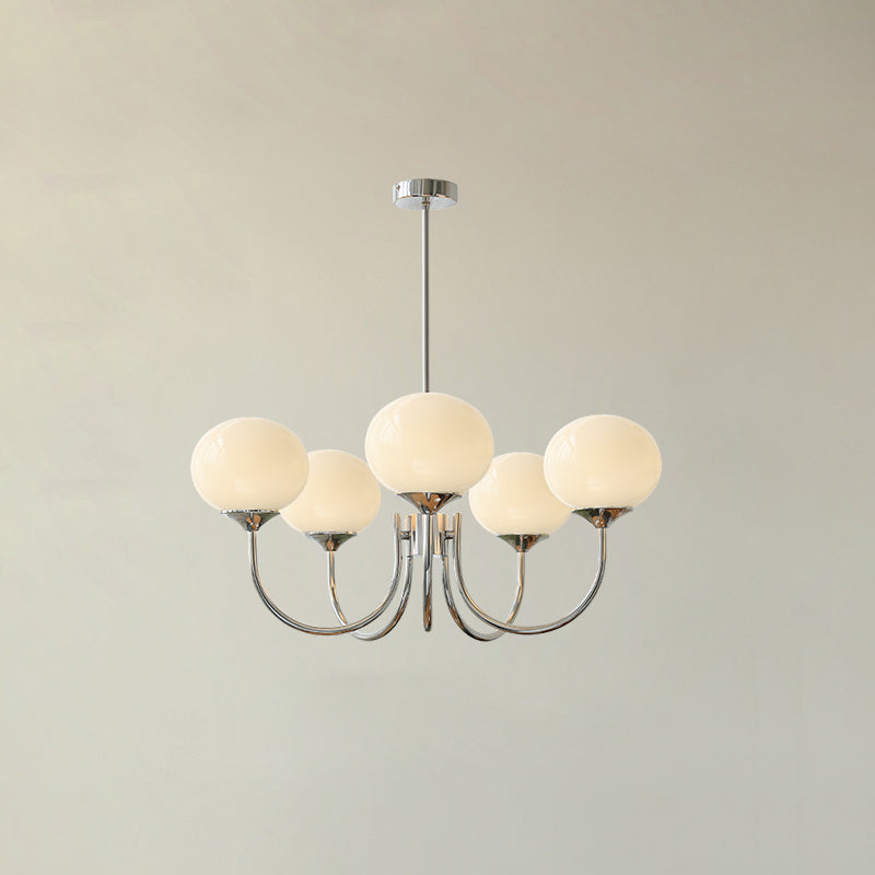 Soft Pink Glass Pendant Chandelier Light