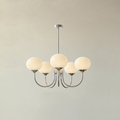 Soft Pink Glass Pendant Chandelier Light
