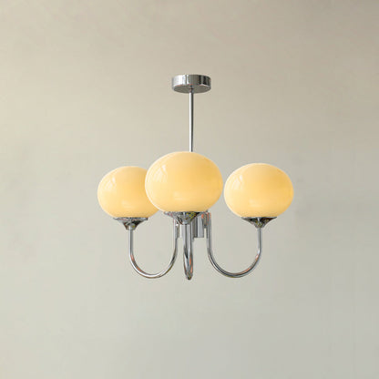 Soft Pink Glass Pendant Chandelier Light