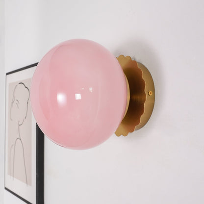 Elegant Glass Wall Lamp With Metallic Finish