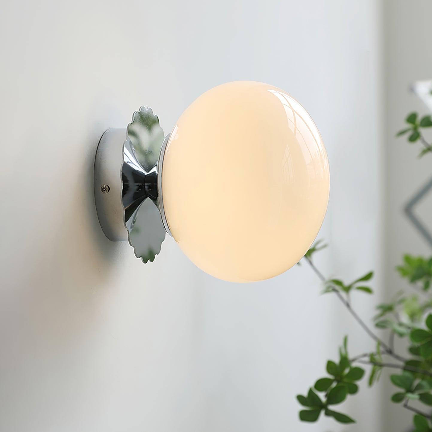 Elegant Glass Wall Lamp With Metallic Finish