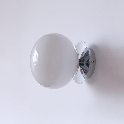 Elegant Glass Wall Lamp With Metallic Finish
