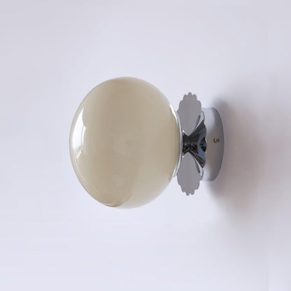 Elegant Glass Wall Lamp With Metallic Finish