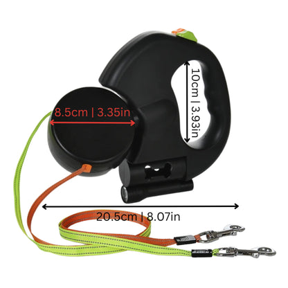 Comfortable Retractable Dog Leash with Double Handle