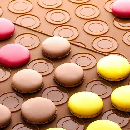 Baking mat with uniform circles pastry guide silicone liner heat resistant food grade