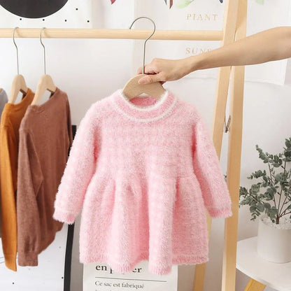 Soft Girls Fleece Dress for Cold Winter Days - Lusomart