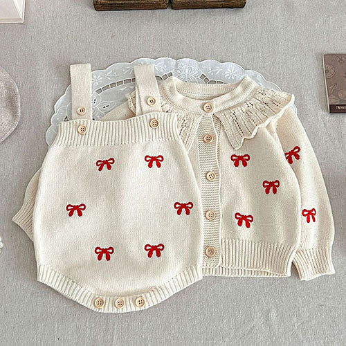 Soft Girls' Knit Cotton Outfit Set - Lusomart