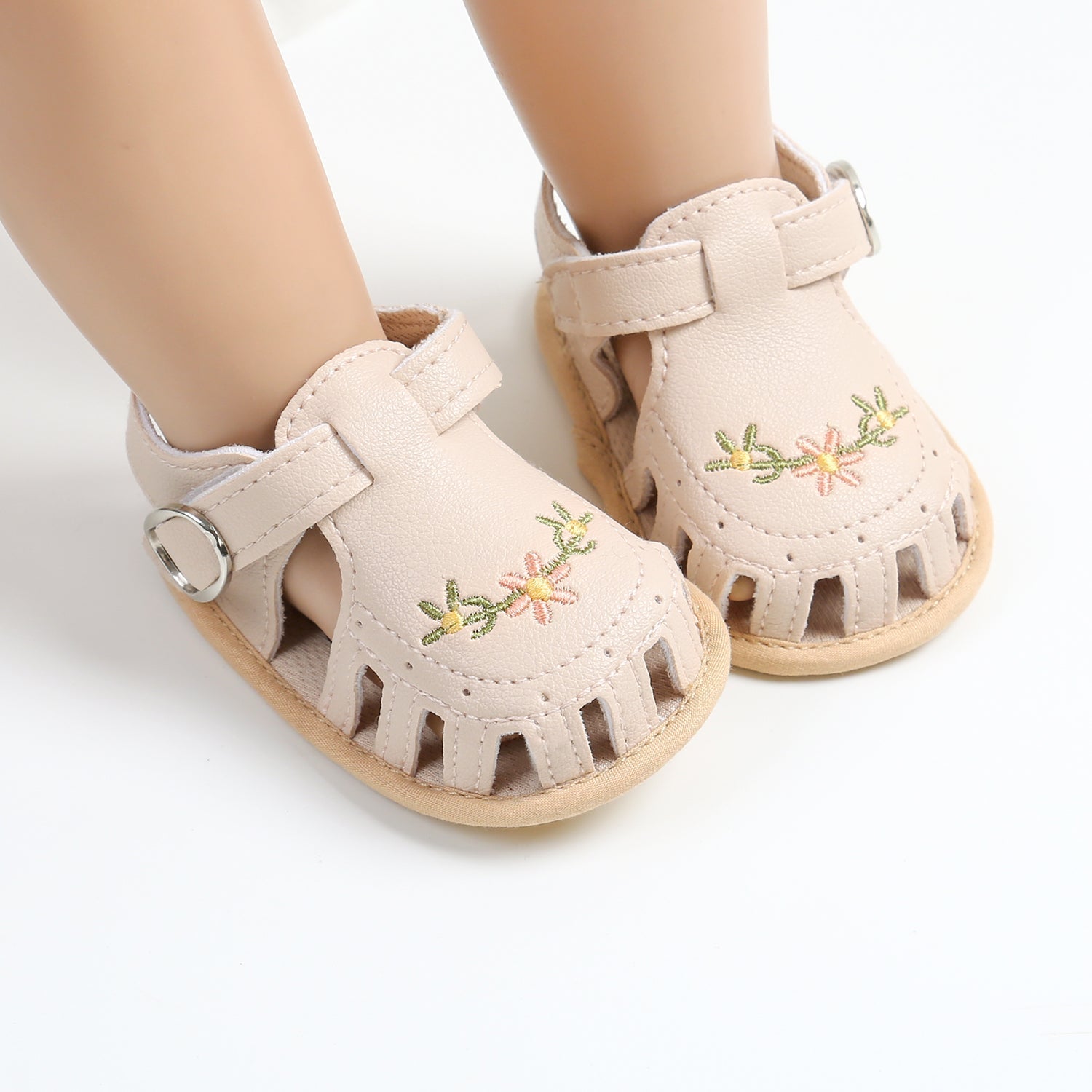 Girls' Floral Sandals - Comfortable Pu Leather & Anti-Slip Sole - Lusomart