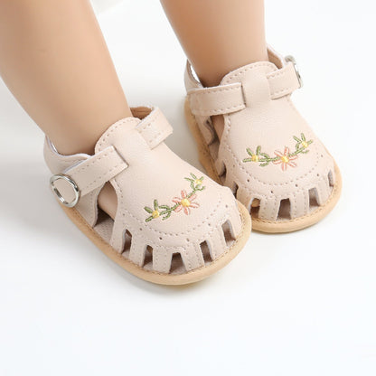 Girls' Floral Sandals - Comfortable Pu Leather & Anti-Slip Sole - Lusomart