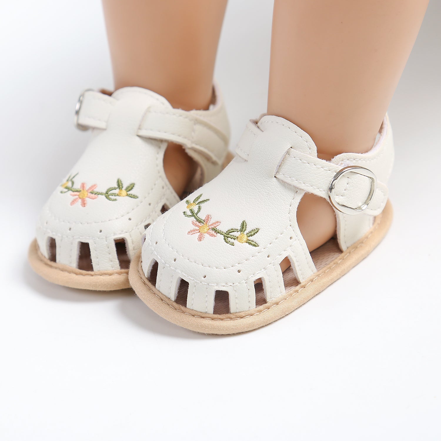 Meisjes Sandalen Bloemenborduursel Zacht Imitatieleer Antislip Zool 5