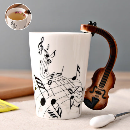 MelodiaCeramica | Elegant Artistic Musical Instrument Coffee Mug 1