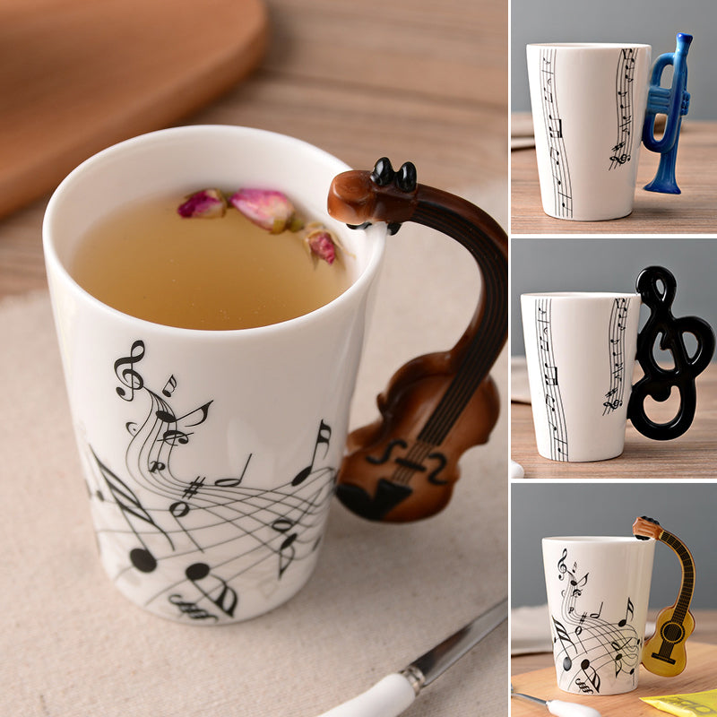 MelodiaCeramica | Elegant Artistic Musical Instrument Coffee Mug 2