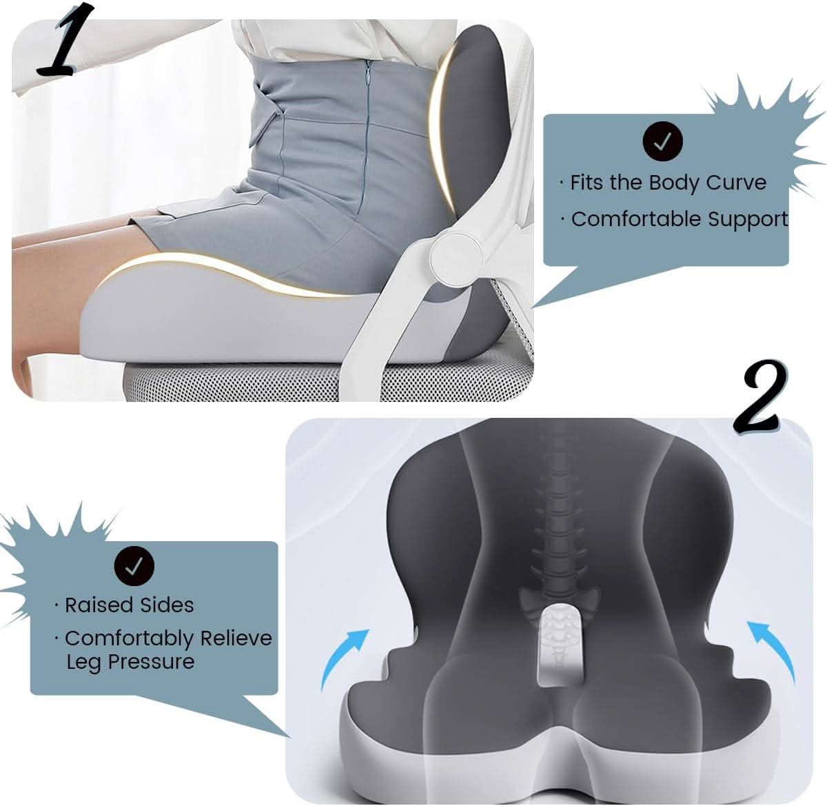 MemoryCloud | Ergonomic Supportive Memory Foam Seat Cushion 3