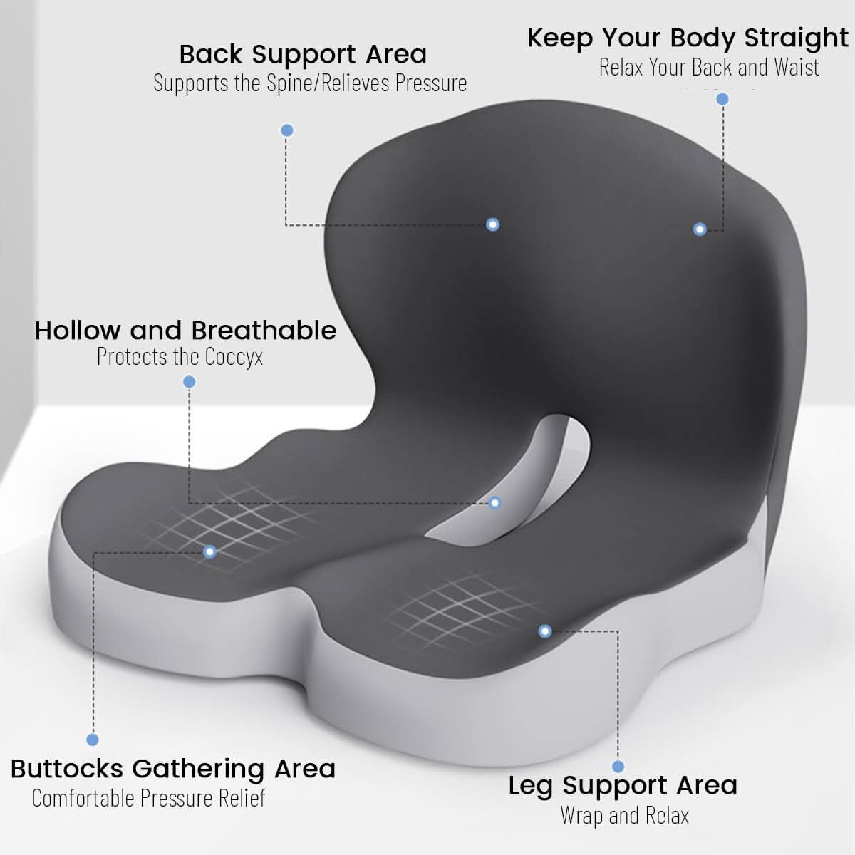 MemoryCloud | Ergonomic Supportive Memory Foam Seat Cushion 5