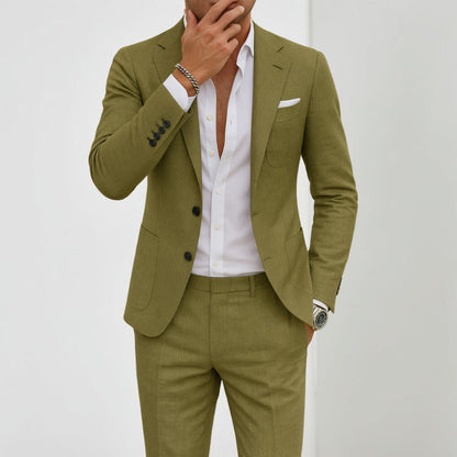 Classic Fit Mens Two Piece Suit Jacket Set