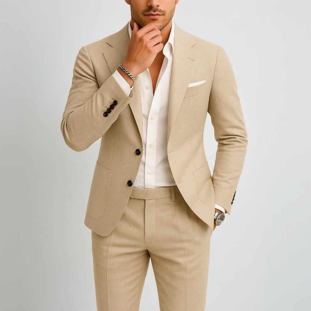 Classic Fit Mens Two Piece Suit Jacket Set