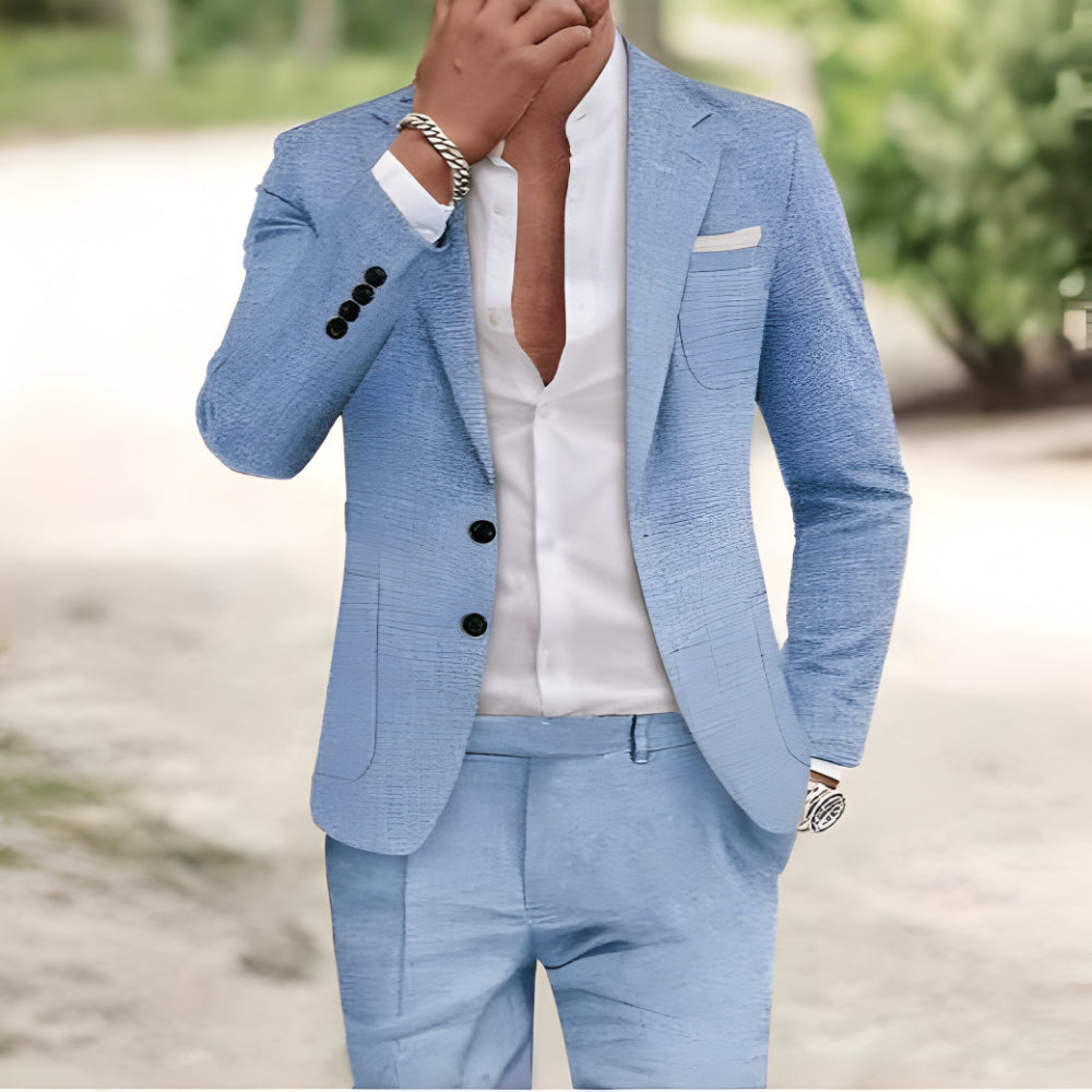 Classic Fit Mens Two Piece Suit Jacket Set