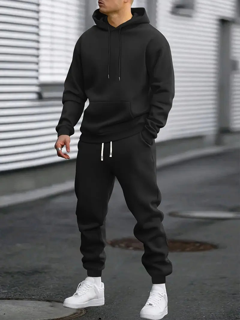 Men's 2-Piece Tracksuit Co-ord with Hoodie Sweatshirt and Joggers 2