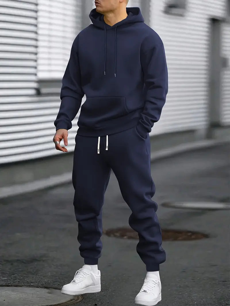 Men's 2-Piece Tracksuit Co-ord with Hoodie Sweatshirt and Joggers 3