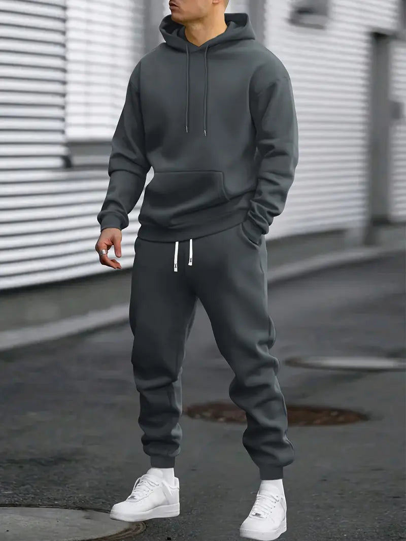 Men's 2-Piece Tracksuit Co-ord with Hoodie Sweatshirt and Joggers 4
