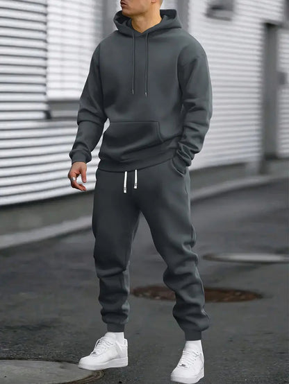 Men's 2-Piece Tracksuit Co-ord with Hoodie Sweatshirt and Joggers 4
