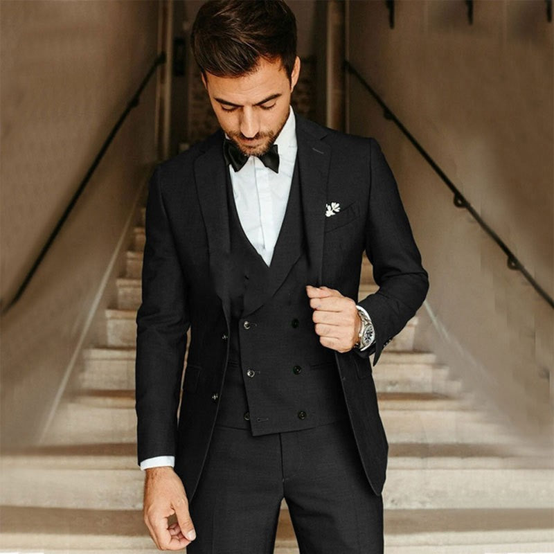 Classic 3-Piece Mens Slim Fit Business Suit - Lusomart