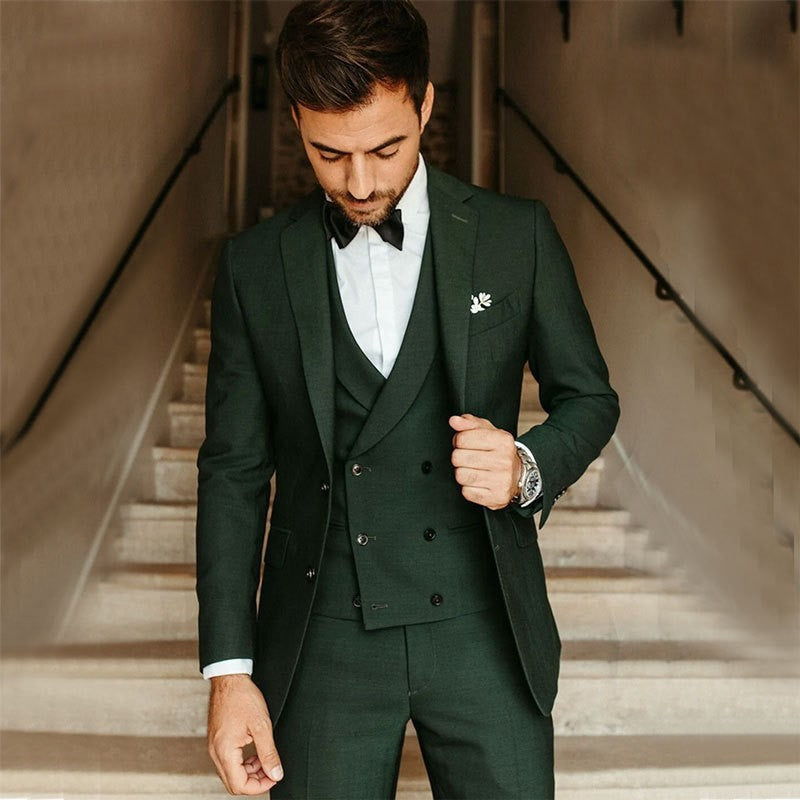 Men's 3-Piece Slim Fit Suit with Blazer Vest and Trousers 2