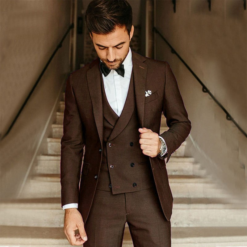 Men's 3-Piece Slim Fit Suit with Blazer Vest and Trousers 3