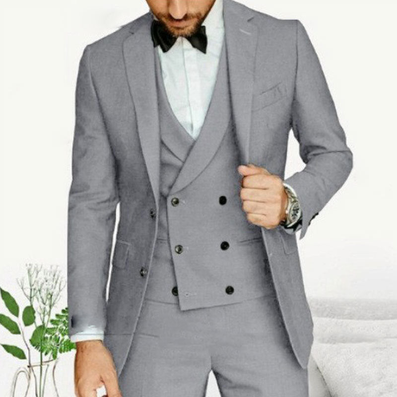Men's 3-Piece Slim Fit Suit with Blazer Vest and Trousers 5