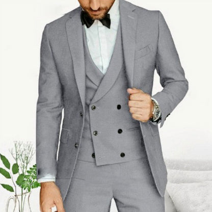Men's 3-Piece Slim Fit Suit with Blazer Vest and Trousers 5