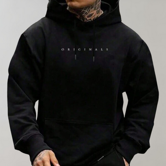 Warm Crew Neck Men's Hooded Sweatshirt with Pocket - Lusomart