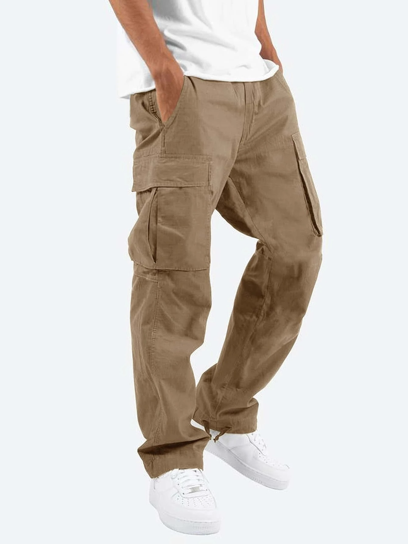Men's Relaxed Fit Cargo Pants with Multiple Utility Pockets 2