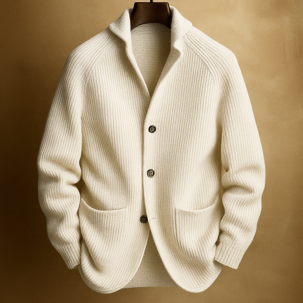 Men's Shawl Collar Cardigan with Lightweight Wool Blend – Comfortable Layer for Everyday Warmth 2