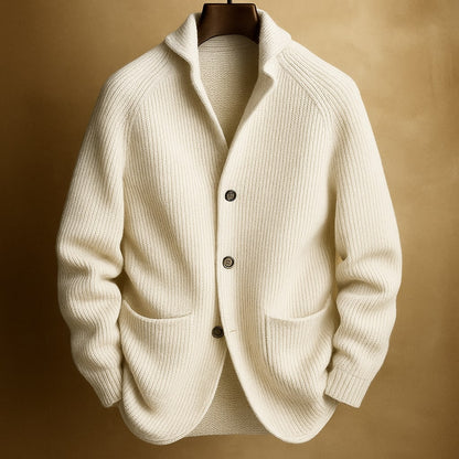 Men's Shawl Collar Cardigan with Lightweight Wool Blend – Comfortable Layer for Everyday Warmth 2