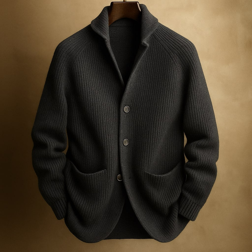 Men's Shawl Collar Cardigan with Lightweight Wool Blend – Comfortable Layer for Everyday Warmth 4