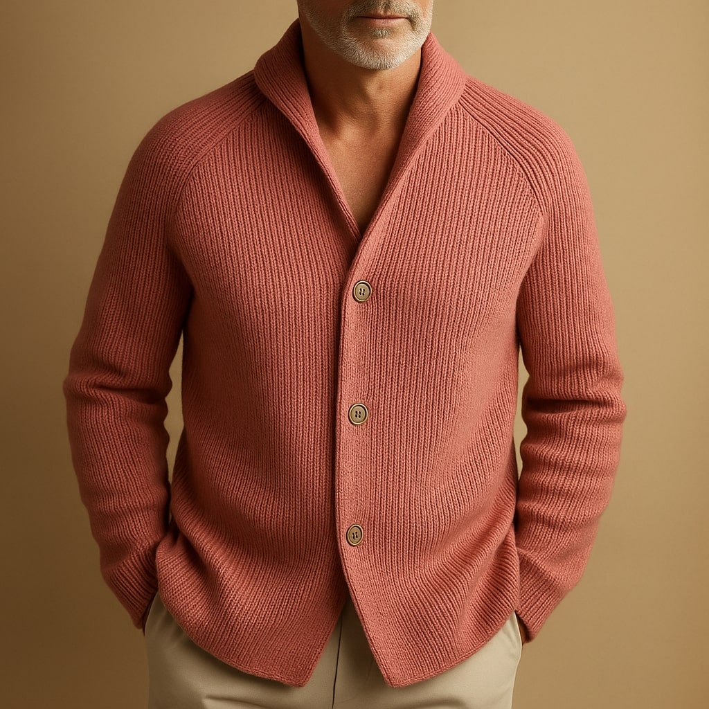 Men's Shawl Collar Cardigan with Lightweight Wool Blend – Comfortable Layer for Everyday Warmth 7