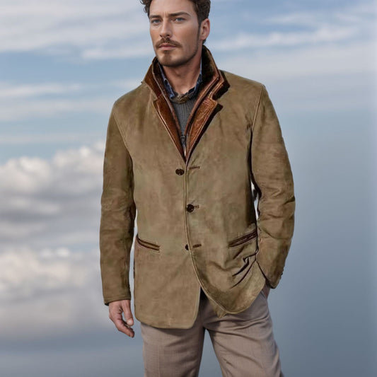 Classic Biker Leather Jacket for Men - Lusomart