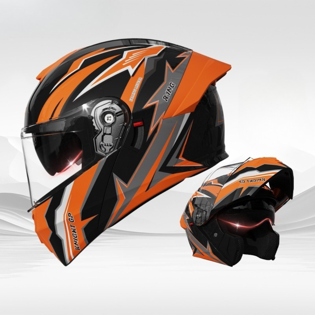 Men’s Vintage Modular Motorcycle Helmet Double Lens DOT ECE Approved ABS Shell 21