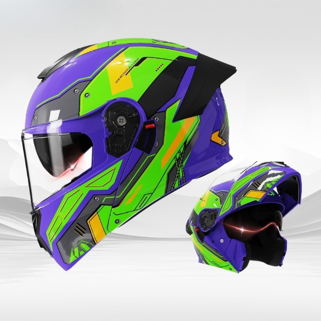 Men’s Vintage Modular Motorcycle Helmet Double Lens DOT ECE Approved ABS Shell 4