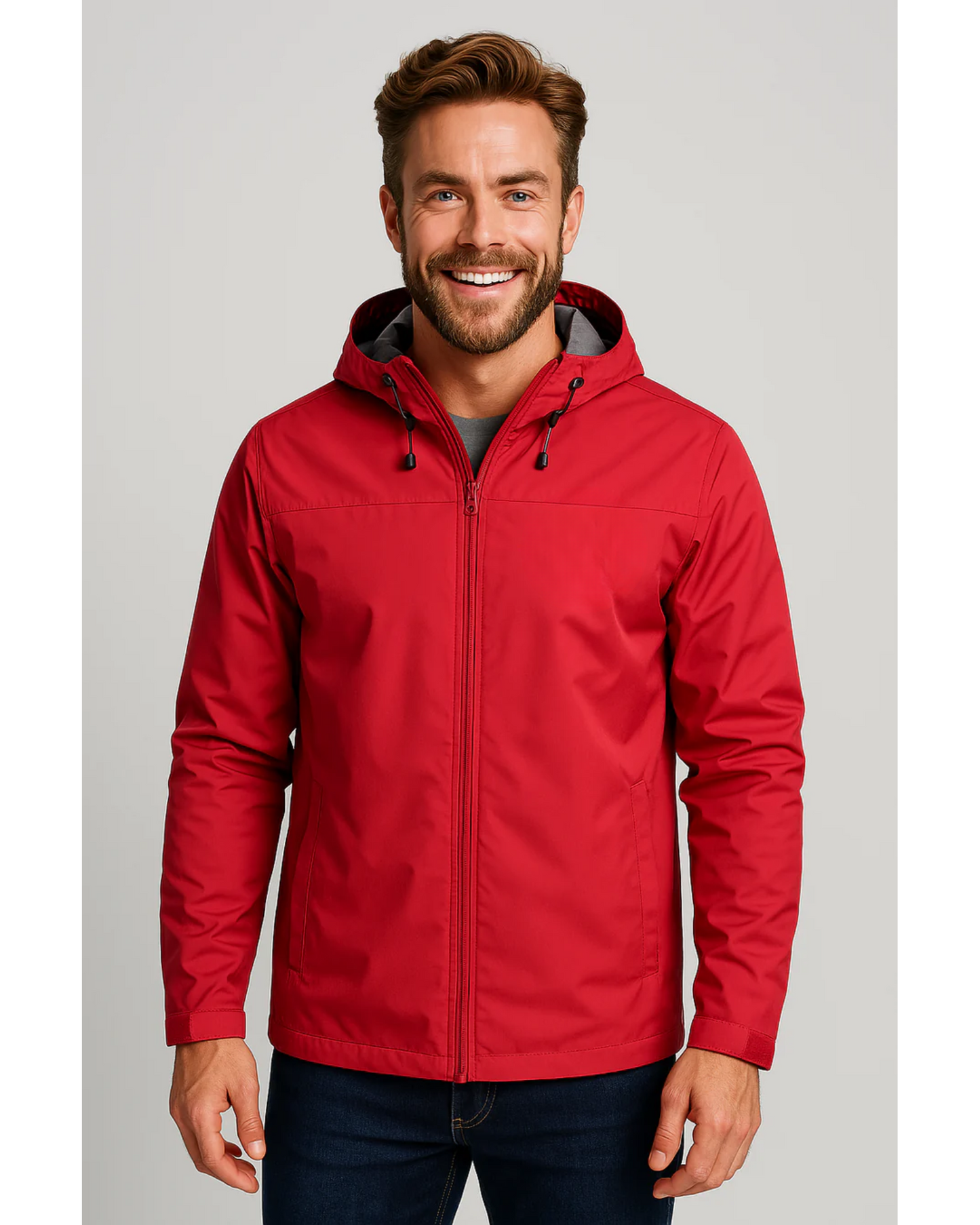 Men's Waterproof Rain Jacket with Hood and Lightweight Zip Design 8